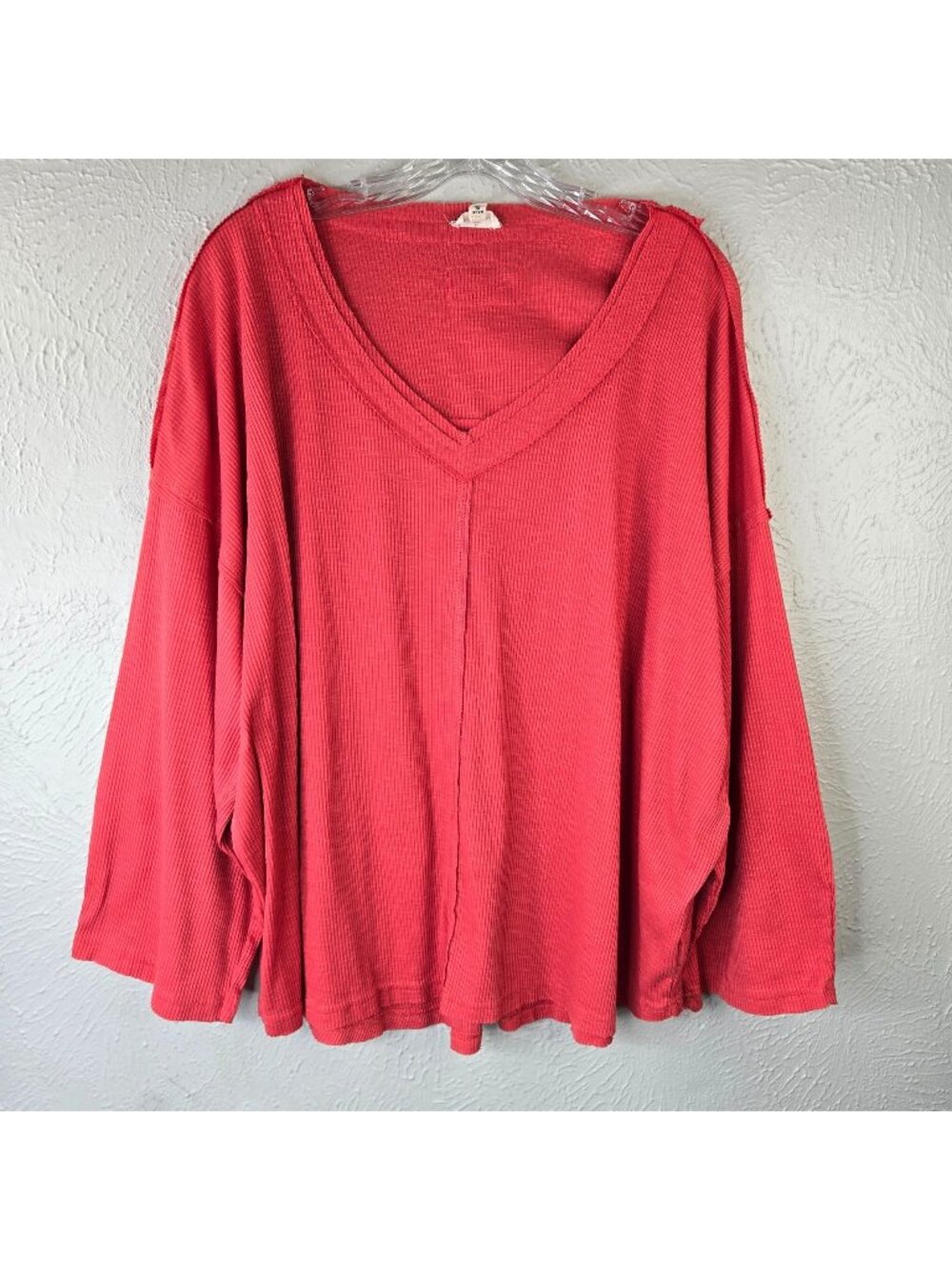 POL Oversized Long Sleeve Top Size Medium Orange Oversized Boxy Layering Shirt